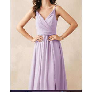 AW BRIDAL 2 XS lilac Joie chiffon bridesmaid cocktail party maxi dress NEW b169